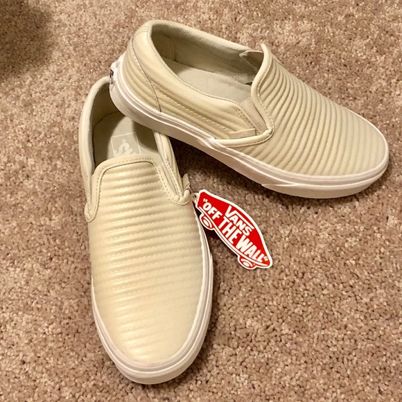 cream leather vans
